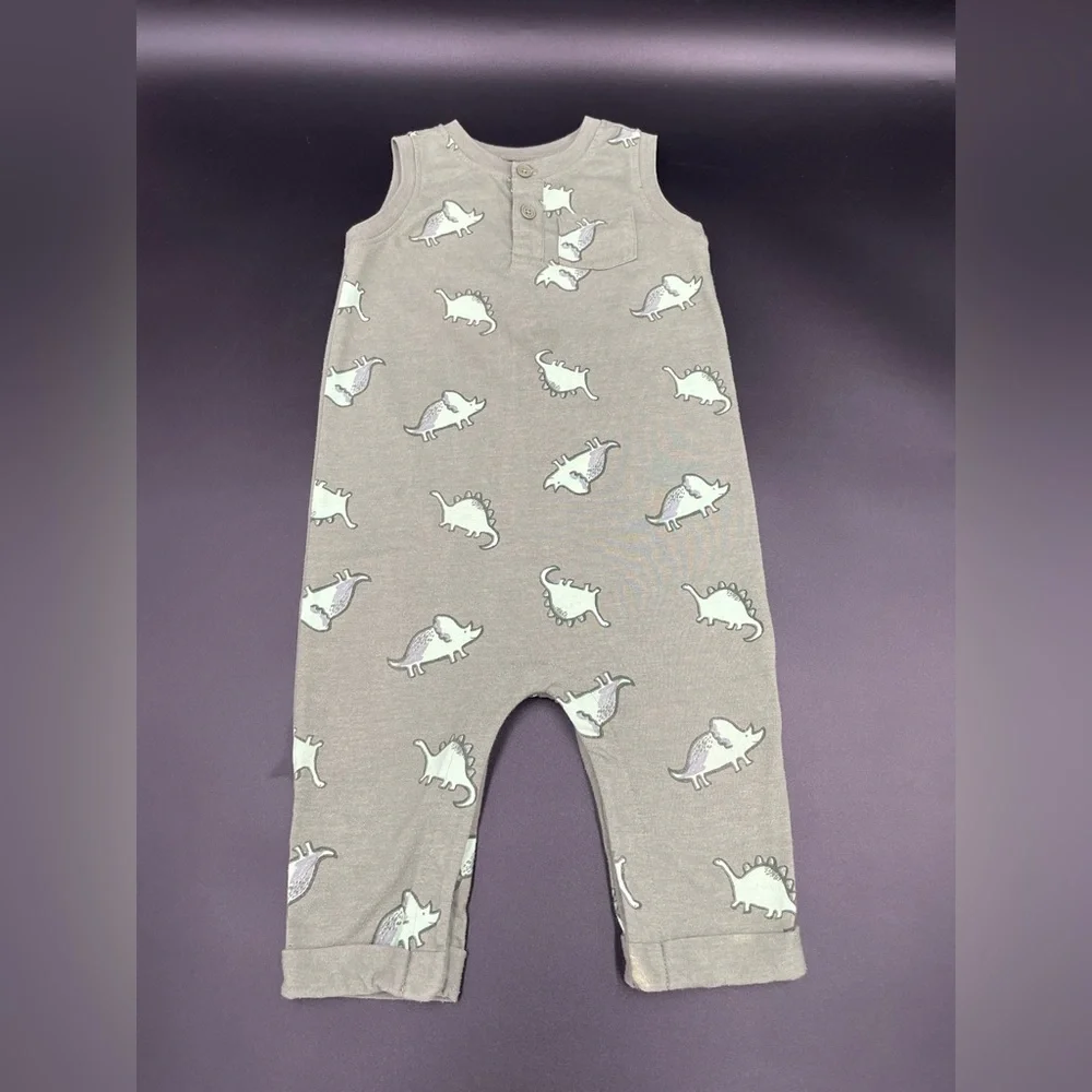 Old navy boys green 12-18 months dinosaur themed jumper